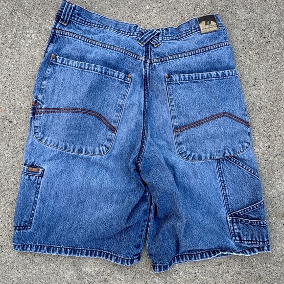 Y2K Urban UP Pipeline Vintage Carpenter Jean Shorts Size 32 Blue Denim - Picture 1 of 3